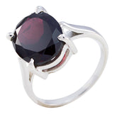 Natalia Boho Red Solitaire Ring with Oval Gemstone